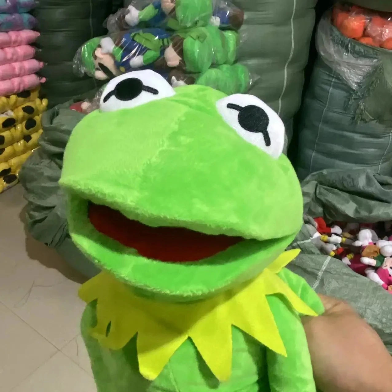 Kermit The Frog Funny Plush Doll Hand Puppet Schoolbag Frog Animal Plush Toy Big Doll Ventriloquist Performance Props For Baby
