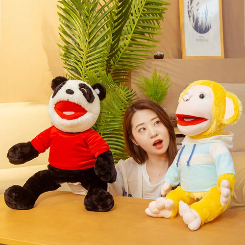 60cm Large Soft Doll Cute Animal Hand Puppet Children Theater Performance Props Scary Doll Dinosaur Panda Plush Toys Kids Gift